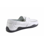 Бели мъжки обувки, естествена кожа - всекидневни обувки за пролетта и лятото N 100025509