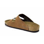 Кафяви мъжки чехли, естествен велур - всекидневни обувки за лятото N 100025555