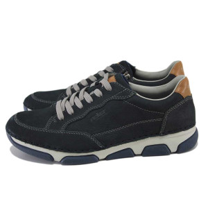 Сини мъжки обувки, естествена кожа - всекидневни обувки за пролетта и лятото N 100025144