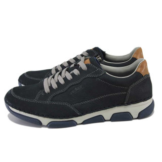 Сини мъжки обувки, естествена кожа - всекидневни обувки за пролетта и лятото N 100025144