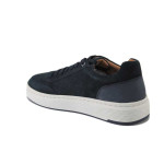 Тъмносини мъжки спортни обувки, естествен набук - спортни кецове за пролетта и лятото N 100025145