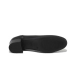 Черни дамски обувки със среден ток, естествена кожа - официални обувки за пролетта и лятото N 100025147