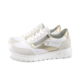 Бели дамски маратонки, здрава еко-кожа - всекидневни обувки за пролетта и лятото N 100025148