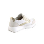 Бели дамски маратонки, здрава еко-кожа - всекидневни обувки за пролетта и лятото N 100025148