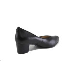 Черни дамски обувки със среден ток, естествена кожа - официални обувки за пролетта и лятото N 100025153