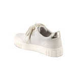 Бежови дамски маратонки, здрава еко-кожа - всекидневни обувки за пролетта и лятото N 100025154