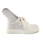 Бежови дамски маратонки, здрава еко-кожа - всекидневни обувки за пролетта и лятото N 100025154