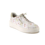 Бежови дамски маратонки, здрава еко-кожа - всекидневни обувки за пролетта и лятото N 100025155