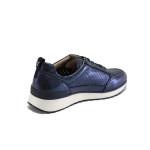 Сини дамски маратонки, естествена кожа - всекидневни обувки за пролетта и лятото N 100025157