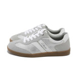 Сребристи спортни дамски обувки, здрава еко-кожа - спортни кецове за пролетта и лятото N 100025167