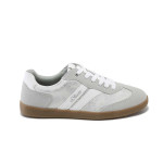 Сребристи спортни дамски обувки, здрава еко-кожа - спортни кецове за пролетта и лятото N 100025167