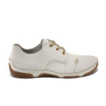 Бели дамски обувки с равна подметка, здрава еко-кожа - всекидневни обувки за пролетта и лятото N 100025170