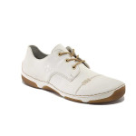 Бели дамски обувки с равна подметка, здрава еко-кожа - всекидневни обувки за пролетта и лятото N 100025170