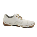 Бели дамски обувки с равна подметка, здрава еко-кожа - всекидневни обувки за пролетта и лятото N 100025170