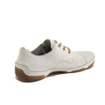 Бели дамски обувки с равна подметка, здрава еко-кожа - всекидневни обувки за пролетта и лятото N 100025170