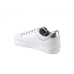 Бели дамски кецове, здрава еко-кожа - спортни обувки за пролетта и лятото N 100025239