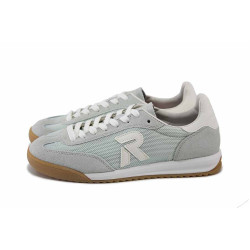 Зелени дамски маратонки, естествена кожа и текстилна материя - спортни обувки за пролетта и лятото N 100025255