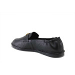 Черни дамски обувки с равна подметка, естествена кожа - всекидневни обувки за пролетта и лятото N 100025258