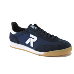 Сини мъжки маратонки, естествена кожа и текстилна материя - всекидневни обувки за пролетта и лятото N 100025259