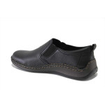 Черни мъжки обувки, естествена кожа - всекидневни обувки за пролетта и лятото N 100025260