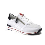 Бели дамски маратонки, естествена кожа - всекидневни обувки за пролетта и лятото N 100025261