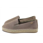 Бежови дамски пантофки, естествен велур - всекидневни обувки за пролетта и лятото N 100025266