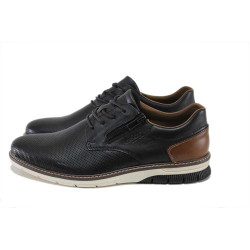 Черни мъжки обувки, естествена кожа - всекидневни обувки за пролетта и лятото N 100025268