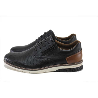 Черни мъжки обувки, естествена кожа - всекидневни обувки за пролетта и лятото N 100025268