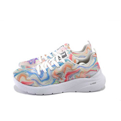 Бели дамски маратонки, текстилна материя - спортни обувки за пролетта и лятото N 100025276