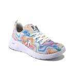Бели дамски маратонки, текстилна материя - спортни обувки за пролетта и лятото N 100025276