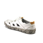 Бели дамски обувки с равна подметка, естествена кожа - всекидневни обувки за пролетта и лятото N 100025277