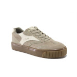 Бежови дамски кецове, естествен велур - всекидневни обувки за пролетта и лятото N 100025278