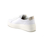 Бели спортни дамски обувки, естествена кожа и еко-кожа - спортни кецове за пролетта и лятото N 100025279