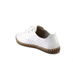 Бели дамски обувки с равна подметка, естествена кожа перфорирана - всекидневни обувки за пролетта и лятото N 100025306