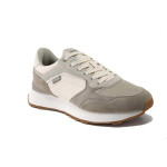 Бежови мъжки маратонки, еко-кожа и текстилна материя - спортни обувки за пролетта и лятото N 100025308
