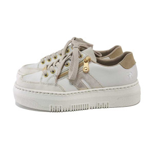 Бели спортни дамски обувки, естествена кожа и еко-кожа - всекидневни обувки за пролетта и лятото N 100025310