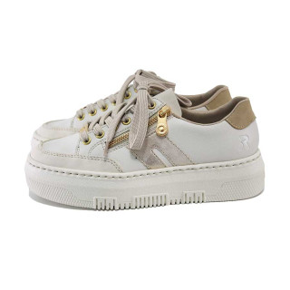 Бели спортни дамски обувки, естествена кожа и еко-кожа - всекидневни обувки за пролетта и лятото N 100025310