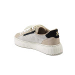 Бежови спортни дамски обувки, еко-кожа и текстилна материя - спортни обувки за пролетта и лятото N 100025311