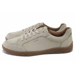 Бежови мъжки обувки, естествена кожа - всекидневни обувки за пролетта и лятото N 100025316