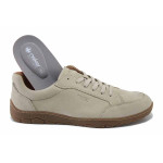 Бежови мъжки обувки, естествена кожа - всекидневни обувки за пролетта и лятото N 100025316