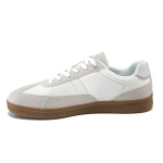 Бели мъжки маратонки, еко-кожа и текстилна материя - всекидневни обувки за пролетта и лятото N 100025328