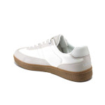 Бели мъжки маратонки, еко-кожа и текстилна материя - всекидневни обувки за пролетта и лятото N 100025328