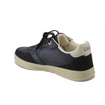 Черни мъжки маратонки, здрава еко-кожа - всекидневни обувки за пролетта и лятото N 100025329