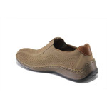 Кафяви мъжки обувки, естествена кожа перфорирана - всекидневни обувки за пролетта и лятото N 100025330