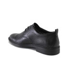 Черни мъжки обувки, естествена кожа перфорирана - официални обувки за пролетта и лятото N 100025337