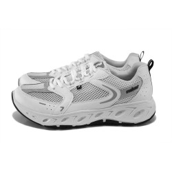 Бели дамски маратонки, еко-кожа и текстилна материя - спортни обувки за пролетта и лятото N 100025336