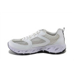 Бели дамски маратонки, еко-кожа и текстилна материя - спортни обувки за пролетта и лятото N 100025336