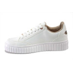 Бели дамски кецове, здрава еко-кожа - ежедневни обувки за пролетта и лятото N 100025338