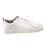 Бели мъжки маратонки, естествена кожа - всекидневни обувки за пролетта и лятото N 100025364