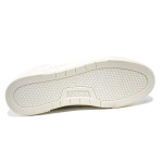 Бели мъжки маратонки, естествена кожа - всекидневни обувки за пролетта и лятото N 100025364